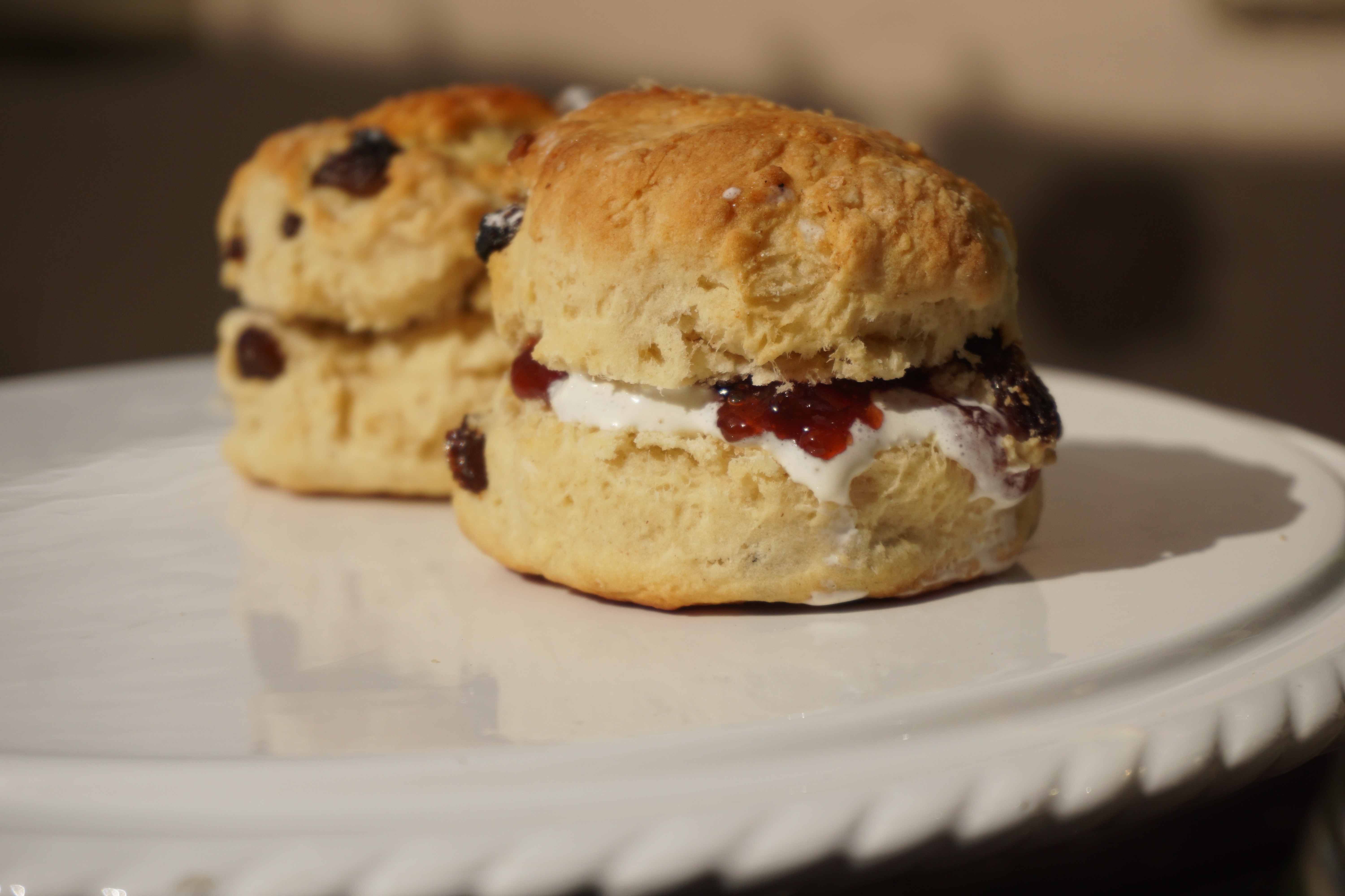 scones served with cream and jam
